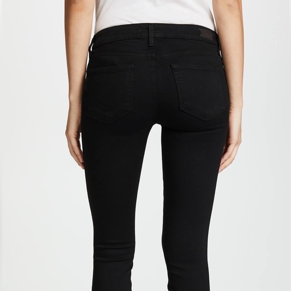Paige Verdugo Crop Midrise Cotton Spandex Rayon Blend Black Designer Jean 27 / 4 - Picture 3 of 14